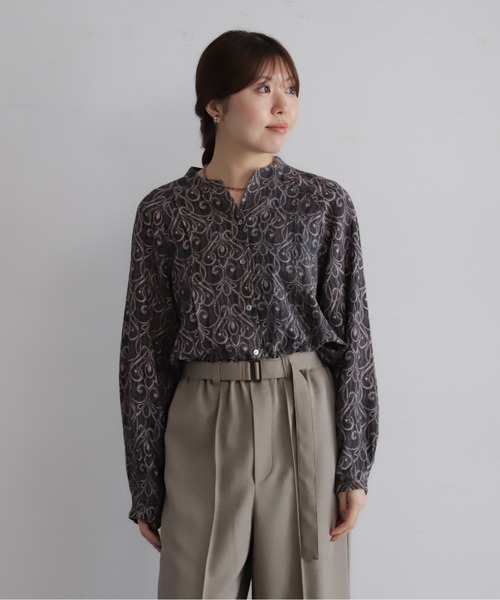 NOMBRE IMPAIR（ノンブルアンペール）の「フェザードアラベスクPT　スキッパーブラウス（シャツ/ブラウス・レディース・グリーン/パープル・FREE）」の13枚目の写真
