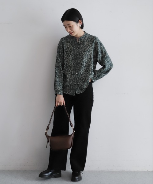 NOMBRE IMPAIR（ノンブルアンペール）の「フェザードアラベスクPT　スキッパーブラウス（シャツ/ブラウス・レディース・グリーン/パープル・FREE）」の9枚目の写真