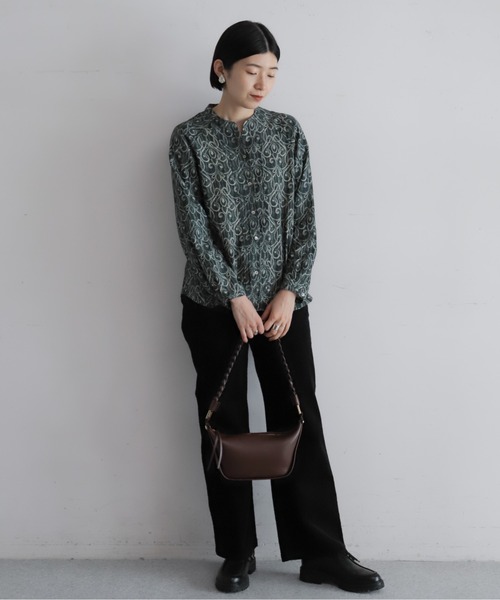 NOMBRE IMPAIR（ノンブルアンペール）の「フェザードアラベスクPT　スキッパーブラウス（シャツ/ブラウス・レディース・グリーン/パープル・FREE）」の6枚目の写真