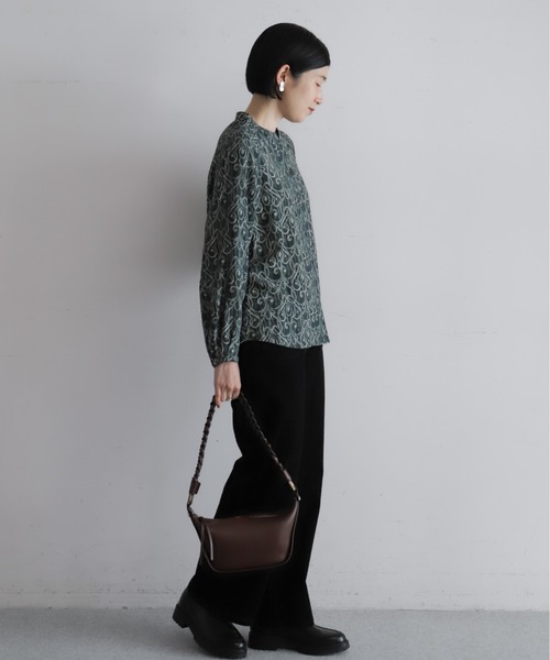 NOMBRE IMPAIR（ノンブルアンペール）の「フェザードアラベスクPT　スキッパーブラウス（シャツ/ブラウス・レディース・グリーン/パープル・FREE）」の7枚目の写真