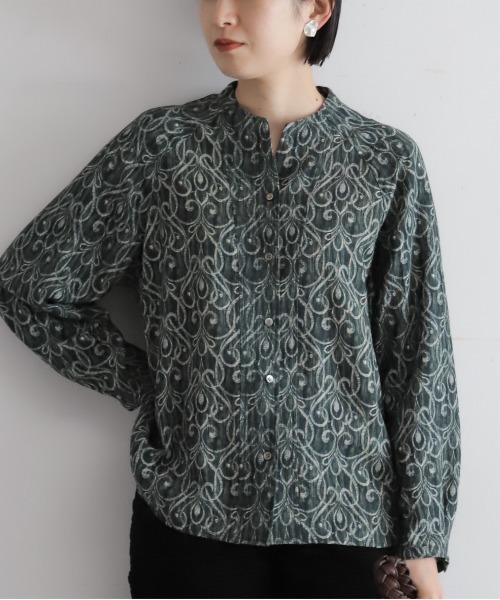 NOMBRE IMPAIR（ノンブルアンペール）の「フェザードアラベスクPT　スキッパーブラウス（シャツ/ブラウス・レディース・グリーン/パープル・FREE）」の5枚目の写真
