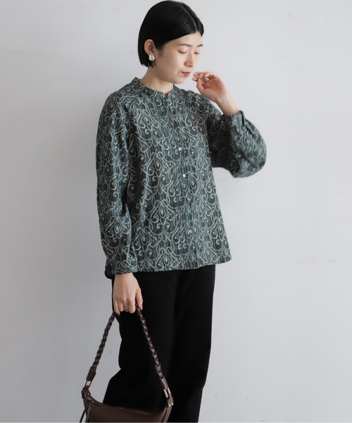 セール】フェザードアラベスクPT スキッパーブラウス（シャツ/ブラウス