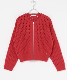 F by ROSSO | F by ROSSO 柄編みZIPカーディガン(カーディガン/ボレロ)