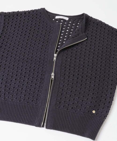 F by ROSSO（エフバイロッソ）の「F by ROSSO　柄編みZIPカーディガン（カーディガン/ボレロ・レディース・レッド/ネイビー/ホワイト系その他・FREE）」の10枚目の写真
