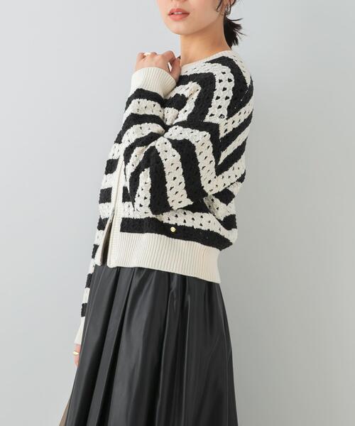 F by ROSSO（エフバイロッソ）の「F by ROSSO　柄編みZIPカーディガン（カーディガン/ボレロ・レディース・レッド/ネイビー/ホワイト系その他・FREE）」の16枚目の写真