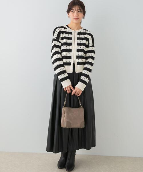 F by ROSSO（エフバイロッソ）の「F by ROSSO　柄編みZIPカーディガン（カーディガン/ボレロ・レディース・レッド/ネイビー/ホワイト系その他・FREE）」の17枚目の写真