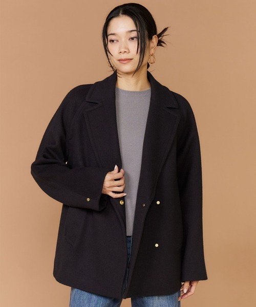 INED（イネド）の「スーパー100ビーバー ピーコート（ピーコート・レディース・チャコールグレー/ブラック/サンドグレー・9号/7号）」の3枚目の写真