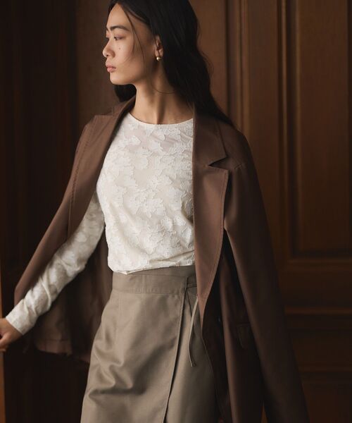 CRAFT STANDARD BOUTIQUE（クラフトスタンダードブティック）の「ダブルオーバーサイズジャケット（テーラードジャケット・レディース・ブラウン/チャコールグレー・FREE）」の6枚目の写真