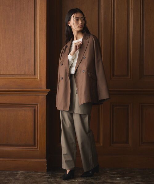 CRAFT STANDARD BOUTIQUE（クラフトスタンダードブティック）の「ダブルオーバーサイズジャケット（テーラードジャケット・レディース・ブラウン/チャコールグレー・FREE）」の8枚目の写真