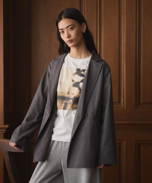 CRAFT STANDARD BOUTIQUE（クラフトスタンダードブティック）の「ダブルオーバーサイズジャケット（テーラードジャケット・レディース・ブラウン/チャコールグレー・FREE）」の12枚目の写真