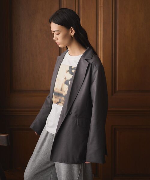 CRAFT STANDARD BOUTIQUE（クラフトスタンダードブティック）の「ダブルオーバーサイズジャケット（テーラードジャケット・レディース・ブラウン/チャコールグレー・FREE）」の13枚目の写真