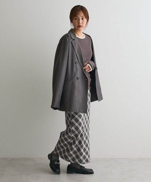 CRAFT STANDARD BOUTIQUE（クラフトスタンダードブティック）の「ダブルオーバーサイズジャケット（テーラードジャケット・レディース・ブラウン/チャコールグレー・FREE）」の22枚目の写真