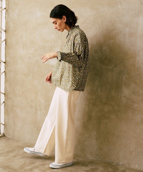 LA MARINE FRANCAISE（マリン フランセーズ）の「リバティプリントフリルブラウス（シャツ/ブラウス・レディース・ブラウン/グリーン/チャコールグレー・FREE）」の8枚目の写真