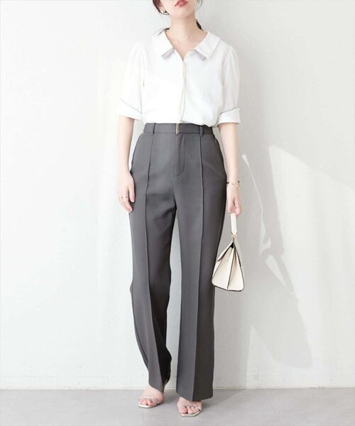 natural couture（ナチュラルクチュール）の「〈osono〉ハイウエスト美フレアパンツ（その他パンツ・レディース・ブラック/ブラウン/チャコールグレー・LARGE/MEDIUM/SMALL）」の10枚目の写真