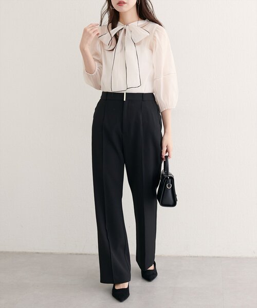 natural couture（ナチュラルクチュール）の「〈osono〉ハイウエスト美フレアパンツ（その他パンツ・レディース・ブラック/ブラウン/チャコールグレー・LARGE/MEDIUM/SMALL）」の21枚目の写真