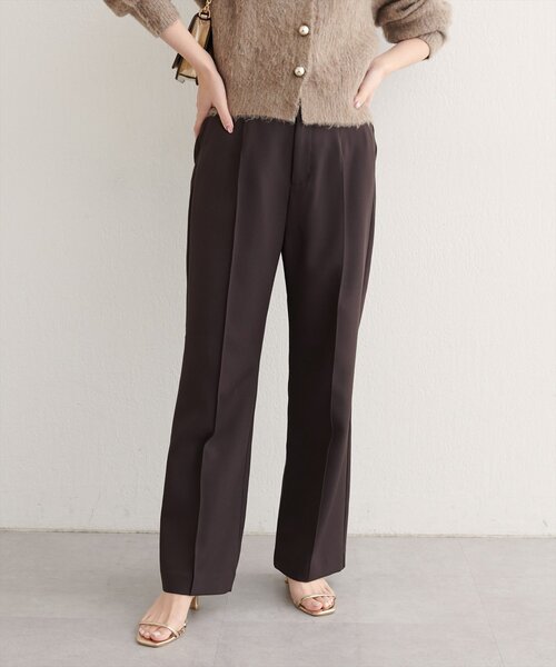 natural couture（ナチュラルクチュール）の「〈osono〉ハイウエスト美フレアパンツ（その他パンツ・レディース・ブラック/ブラウン/チャコールグレー・LARGE/MEDIUM/SMALL）」の3枚目の写真