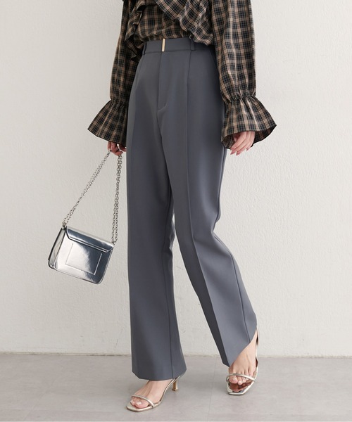 natural couture（ナチュラルクチュール）の「〈osono〉ハイウエスト美フレアパンツ（その他パンツ・レディース・ブラック/ブラウン/チャコールグレー・LARGE/MEDIUM/SMALL）」の4枚目の写真