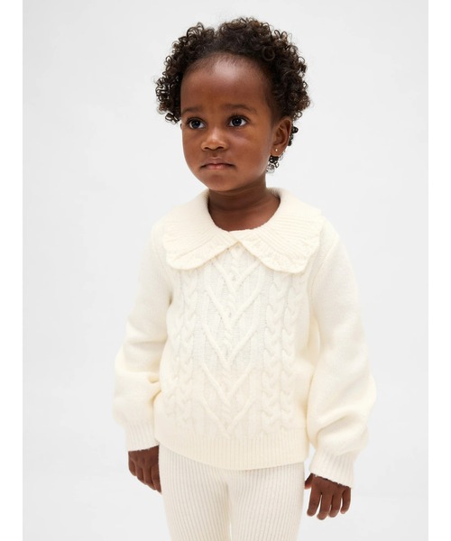 GAP(ギャップ)の「CashSoft カシミヤタッチ 襟付きセーター (幼児・ベビー)(ニット/セーター・キッズ・アイボリー/ライトグレー/ピンク/パープル・70cm/80cm/90cm/95cm/100cm/105cm/110cm)」の2枚目の写真