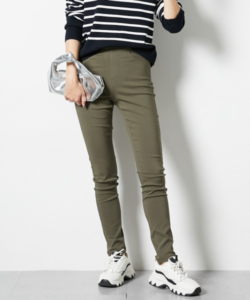 slattgir(スラットジール)の「高身長 超ストレッチレーヨン混スキニーパンツ(トールサイズ)(その他パンツ・レディース・ブラック/ネイビー/グレー/カーキ・TM/TL/TLL/T3L/T4L/T5L)」の1枚目の写真