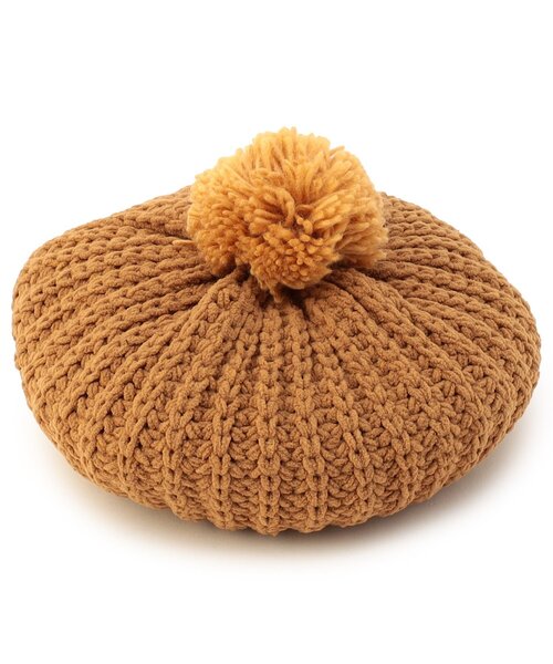 Ampersand(アンパサンド)の「梵天付きモールニットベレー帽(ハンチング/ベレー帽・キッズ・キャメル/ブラック/アイボリー・44/46/50/54/58)」の1枚目の写真