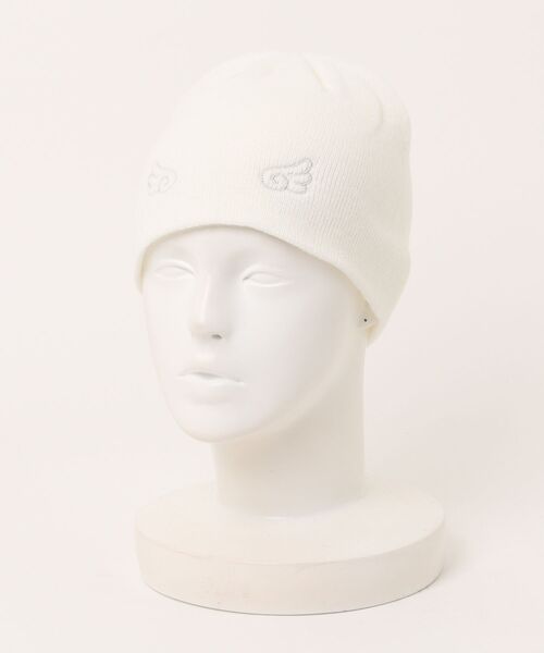 Never mind the XU / Chikashitsu+(ネバーマインド ザ エックスユー / チカシツプラス)の「【nmtc+】feather beanie / 【エヌエムティーシープラス】羽ビーニー(ニットキャップ/ビーニー・メンズ・アイボリー/ベージュ/ブラック・ONE SIZE)」の12枚目の写真