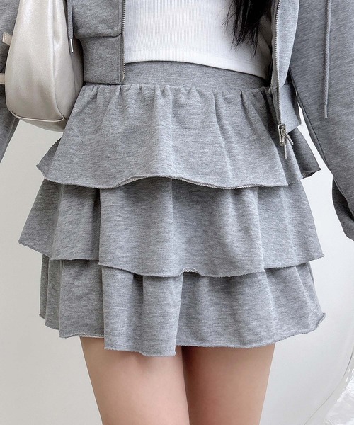 INGNI（イング）の「スウェットフリルスカパン(セットアップ対応)（スカート・レディース・グレー/ブラック/オートミール・FREE）」の13枚目の写真
