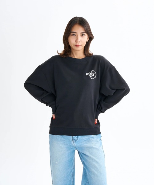 ROXY（ロキシー）の「JIVY PULL OVER /ロキシーロゴワンポイントドロップショルダープルオーバースウェットトレーナー（スウェット・レディース・ナチュラル/ブラウン/ブラック・SMALL/MEDIUM/LARGE）」の5枚目の写真