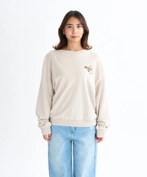 ROXY（ロキシー）の「JIVY PULL OVER /ロキシーロゴワンポイントドロップショルダープルオーバースウェットトレーナー（スウェット・レディース・ナチュラル/ブラウン/ブラック・SMALL/MEDIUM/LARGE）」の14枚目の写真