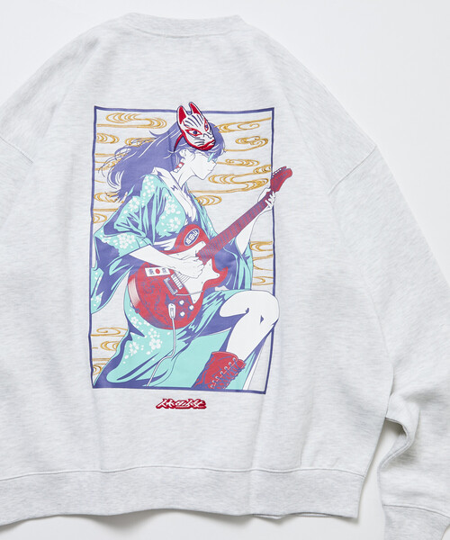 FREAK'S STORE(フリークスストア)の「限定展開 リラックスフィット 刺繍 バックプリント クルーネック スウェット /休日少女(スウェット・メンズ・ブラック/グレー・SMALL/MEDIUM/LARGE)」の16枚目の写真