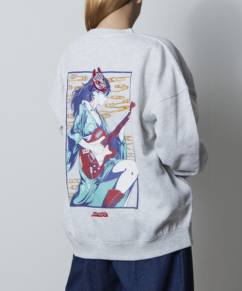 FREAK'S STORE(フリークスストア)の「限定展開 リラックスフィット 刺繍 バックプリント クルーネック スウェット /休日少女(スウェット・メンズ・ブラック/グレー・SMALL/MEDIUM/LARGE)」の14枚目の写真
