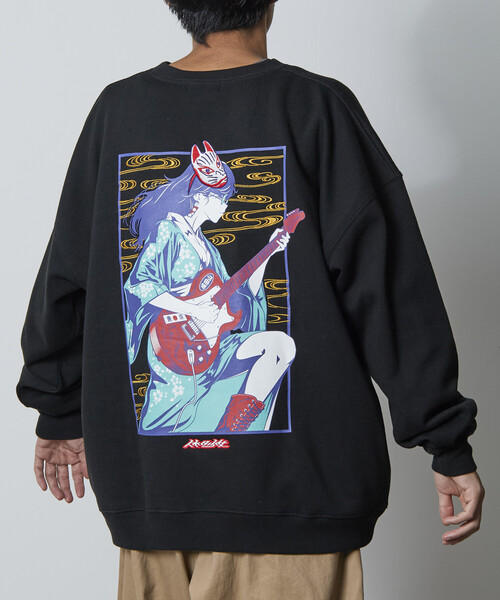 セール】限定展開 リラックスフィット 刺繍 バックプリント クルー