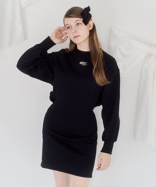 mieya mieya(ミーヤミーヤ)の「【mieya mieya】"my" frill sweat OP /マイフリルスウェットワンピース"(ワンピース・レディース・ホワイト/ブラック・SMALL/MEDIUM)」の2枚目の写真