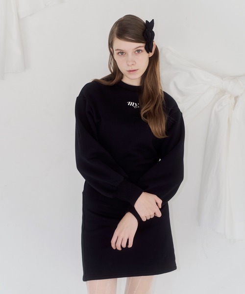 mieya mieya(ミーヤミーヤ)の「【mieya mieya】"my" frill sweat OP /マイフリルスウェットワンピース"(ワンピース・レディース・ホワイト/ブラック・SMALL/MEDIUM)」の4枚目の写真