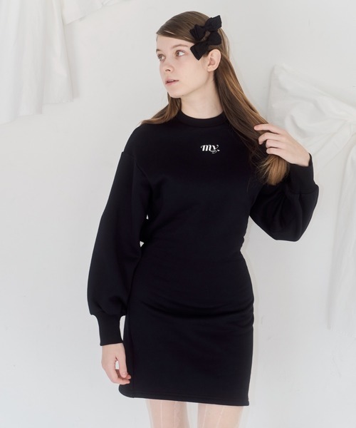 mieya mieya(ミーヤミーヤ)の「【mieya mieya】"my" frill sweat OP /マイフリルスウェットワンピース"(ワンピース・レディース・ホワイト/ブラック・SMALL/MEDIUM)」の5枚目の写真