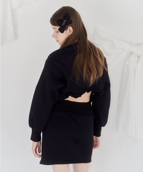 mieya mieya(ミーヤミーヤ)の「【mieya mieya】"my" frill sweat OP /マイフリルスウェットワンピース"(ワンピース・レディース・ホワイト/ブラック・SMALL/MEDIUM)」の10枚目の写真