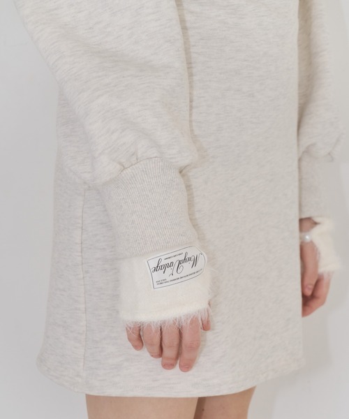 mieya mieya(ミーヤミーヤ)の「【mieya mieya】"my" frill sweat OP /マイフリルスウェットワンピース"(ワンピース・レディース・ホワイト/ブラック・SMALL/MEDIUM)」の3枚目の写真