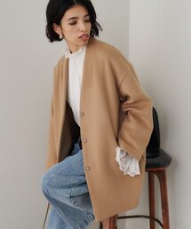 Whim Gazette ノーカラーコート Whim Gazette（ウィムガゼット）の「ノーカラーロングリバー