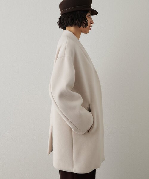 ダブルビーバーミドルコート（ノーカラーコート）｜Whim Gazette