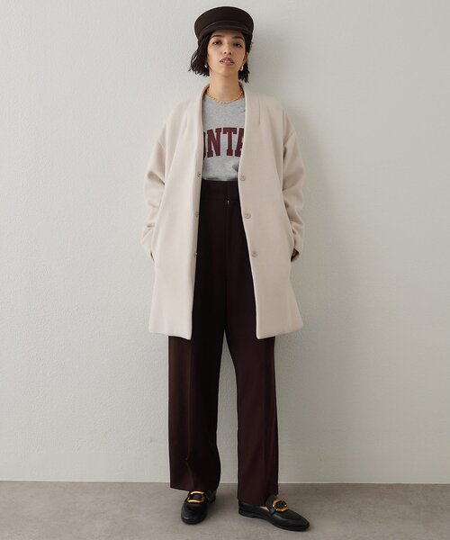 ダブルビーバーミドルコート（ノーカラーコート）｜Whim Gazette