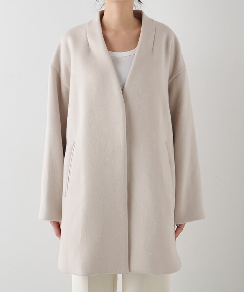 ダブルビーバーミドルコート（ノーカラーコート）｜Whim Gazette