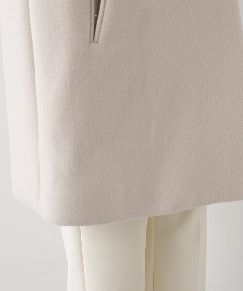 セール】ダブルビーバーミドルコート（ノーカラーコート）｜Whim