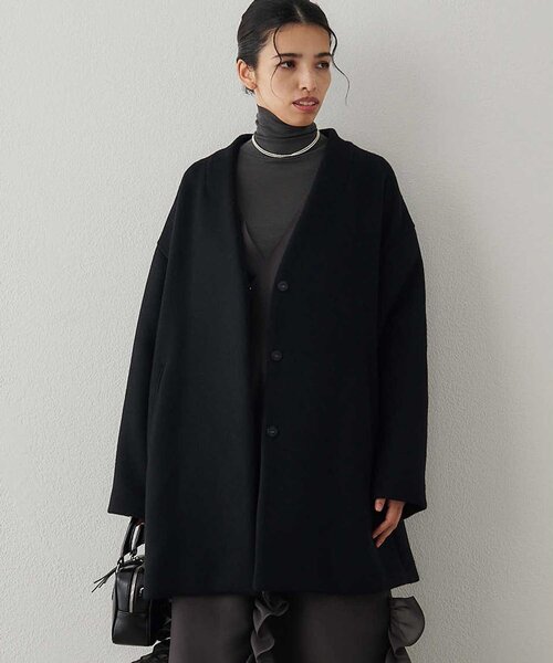 ダブルビーバーミドルコート（ノーカラーコート）｜Whim Gazette