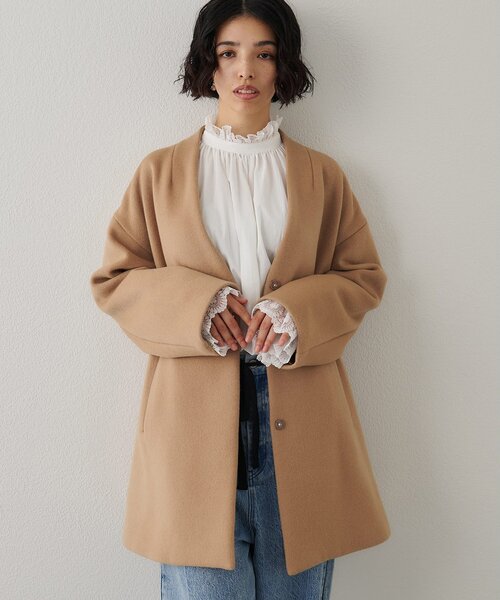 ダブルビーバーミドルコート（ノーカラーコート）｜Whim Gazette