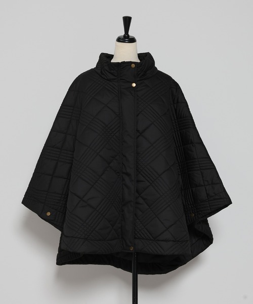 Bonjour Sagan（ボンジュールサガン）の「キルティングポンチョコート（ポンチョ・レディース・ブラック/カーキ/キナリ・FREE）」の6枚目の写真