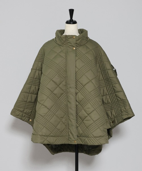 Bonjour Sagan（ボンジュールサガン）の「キルティングポンチョコート（ポンチョ・レディース・ブラック/カーキ/キナリ・FREE）」の7枚目の写真