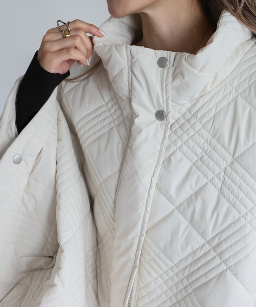 Bonjour Sagan（ボンジュールサガン）の「キルティングポンチョコート（ポンチョ・レディース・ブラック/カーキ/キナリ・FREE）」の22枚目の写真