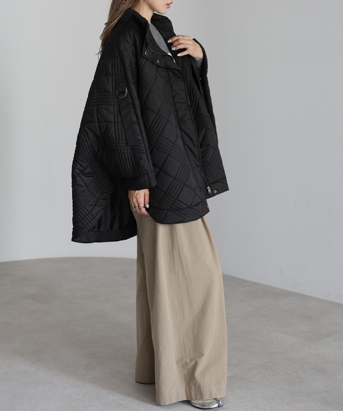 Bonjour Sagan（ボンジュールサガン）の「キルティングポンチョコート（ポンチョ・レディース・ブラック/カーキ/キナリ・FREE）」の19枚目の写真