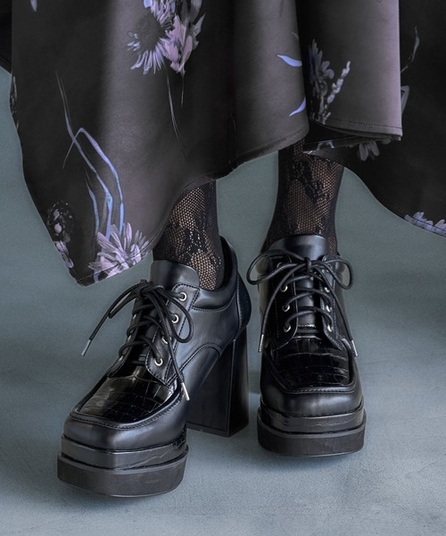 【HARE】レースアップチャンキーシューズ/L レースアップチャンキーシューズ(HARE)（ローファー）｜HARE（ハレ）の