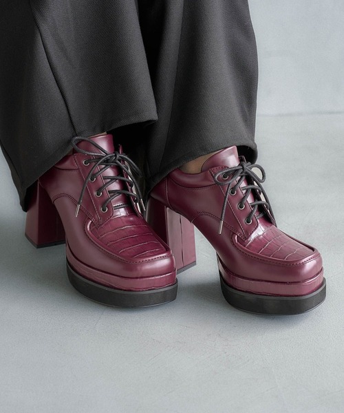 HARE（ハレ）の「レースアップチャンキーシューズ(HARE)（ローファー・レディース・レッド/ブラック・LARGE/MEDIUM）」の19枚目の写真