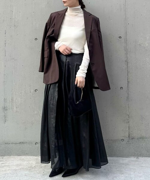 GALLARDAGALANTE（ガリャルダガランテ）の「【CHIHAYAコラボ】シアーリブタートル（ニット/セーター・レディース・ブラック/ホワイト・FREE）」の10枚目の写真